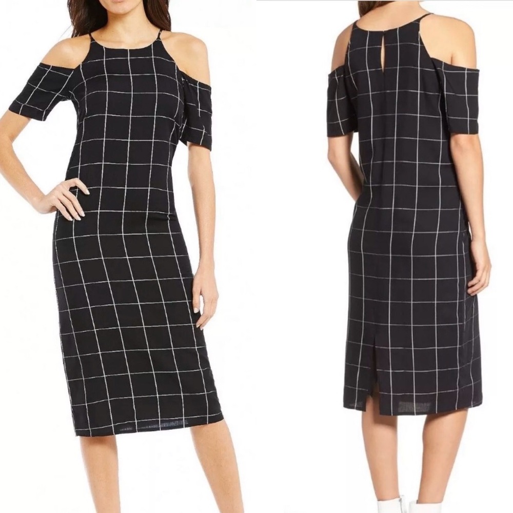WAYF Farley cold shoulder shift dress